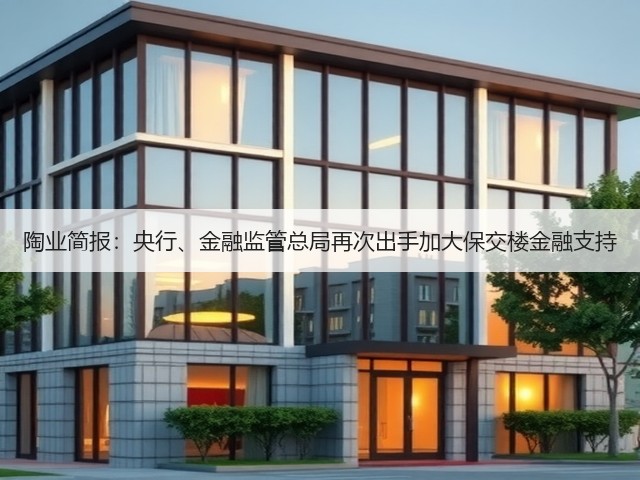 陶业简报:央行、金融监管总局再次出手加大保交楼金融支持(图1) 陶业简报:央行、金融监管总局再次出手加大保交楼金融支持(图1)