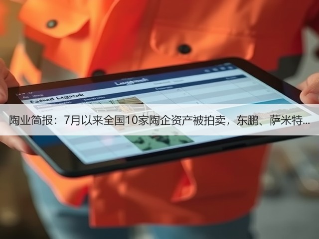 陶业简报:7月以来全国10家陶企资产被拍卖,东鹏、萨米特...(图1) 陶业简报:7月以来全国10家陶企资产被拍卖,东鹏、萨米特...(图1)